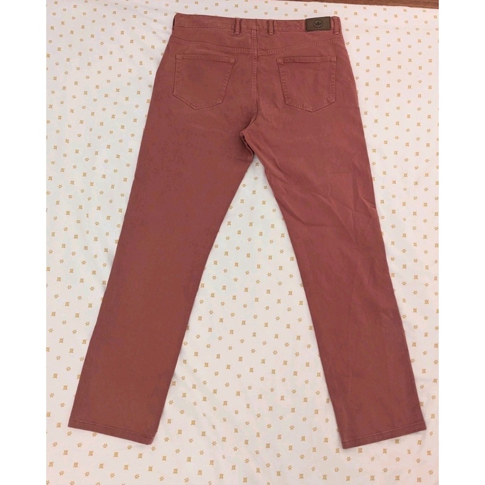 Peter Millar Pants Mens 34x31 Red Rust Ultimate Sateen 5 Pocket Chino Trouser - Picture 2 of 11